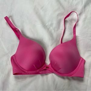 victoria’s secret 32c plunge push up bra barbie pink